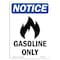 Signmission OSHA Notice Sign, 10" Height, Rigid Plastic, Gasoline Only Sign With Symbol, Portrait OS-NS-P-710-V-13077 - alternate 1